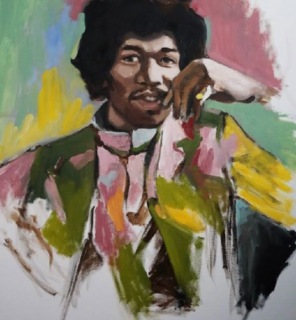 Porträtt av Jimi Hendrix 
